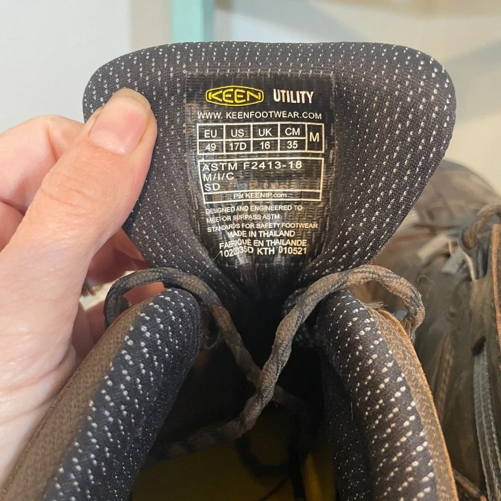 Keen Utility Detroit XT Steel Toe Low Work Shoes 17D Brown ASTM F2413-18 Leather